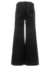 Load image into Gallery viewer, Kut From The Kloth - Meg Hige Rise Fab AB Wide Leg Raw Hem Long Inseam in Black - back.
