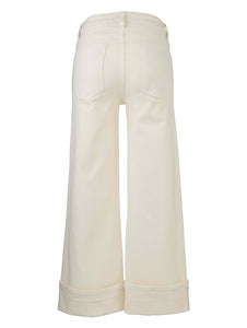 Kut From The Kloth - Meg High Rise Fab Ab Wide Leg Roll Up Reg Hem in Candle - back.