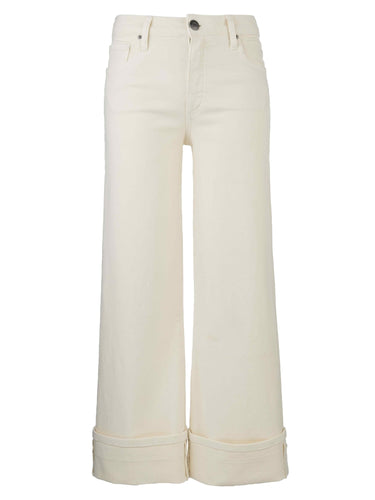 Kut From The Kloth - Meg High Rise Fab Ab Wide Leg Roll Up Reg Hem in Candle.