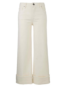Kut From The Kloth - Meg High Rise Fab Ab Wide Leg Roll Up Reg Hem in Candle.