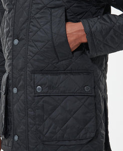 Model wearing Barbour Ashby Quilt in Black.