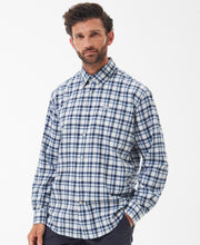 Load image into Gallery viewer, Model wearing Barbour Turville Checked Shirt in Blue.
