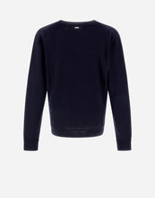 Load image into Gallery viewer, Herno Men&#39;s Wool V-Neck LS Sweater in Blue - back.
