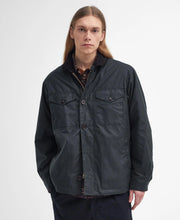 Load image into Gallery viewer, Model wearing Barbour Wax Deck Jacket in Sage.
