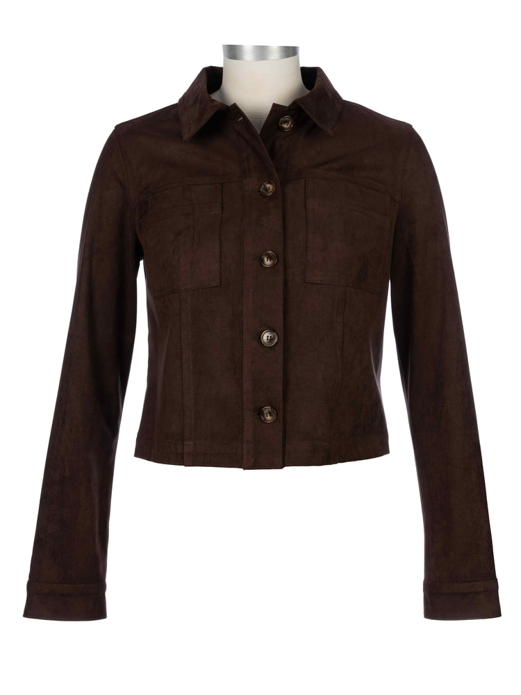 Kut from the Kloth - Matilda Crop Trucker Jacket in Chocolate.