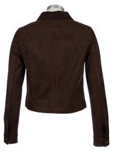 Load image into Gallery viewer, Kut from the Kloth - Matilda Crop Trucker Jacket in Chocolate - back.
