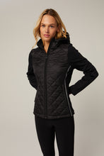 Load image into Gallery viewer, Model wearing Alp N Rock - Meadow Hybrid Hoodie Jacket in Black.
