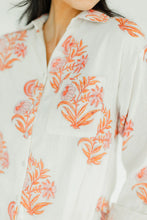 Load image into Gallery viewer, Model wearing Victoria Dunn - Millie Blouse in Emberglow.
