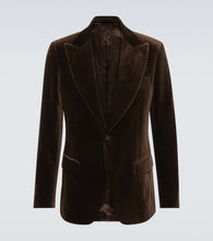 Load image into Gallery viewer, Lardini - Velvet Single-Breasted Blazer in Chocolate.
