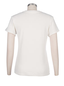 Kut from the Kloth - Remington - Scoop Neck S/S T-Shirt in Ivory - back.