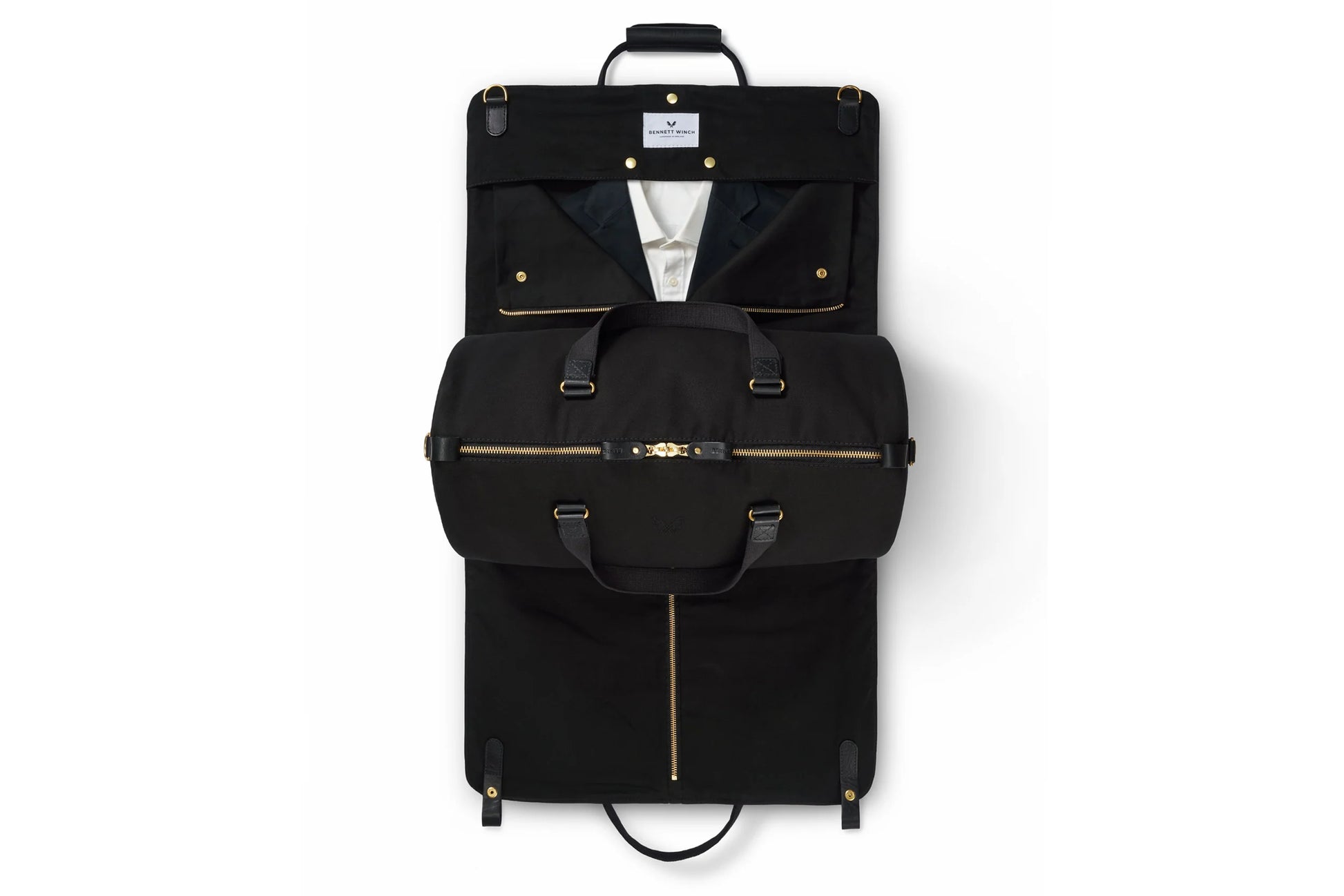 Bennett Winch - Suit Carrier Holdall Canvas in Black.
