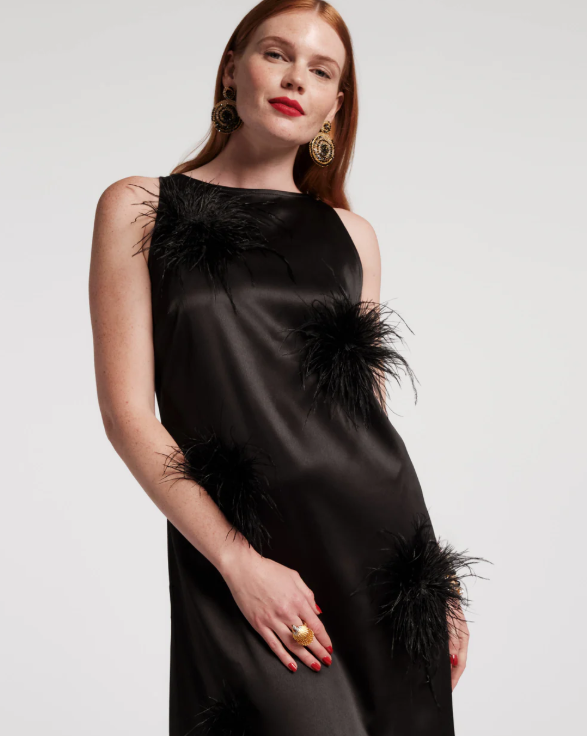 Frances Valentine - Francesca Feather Maxi Dress