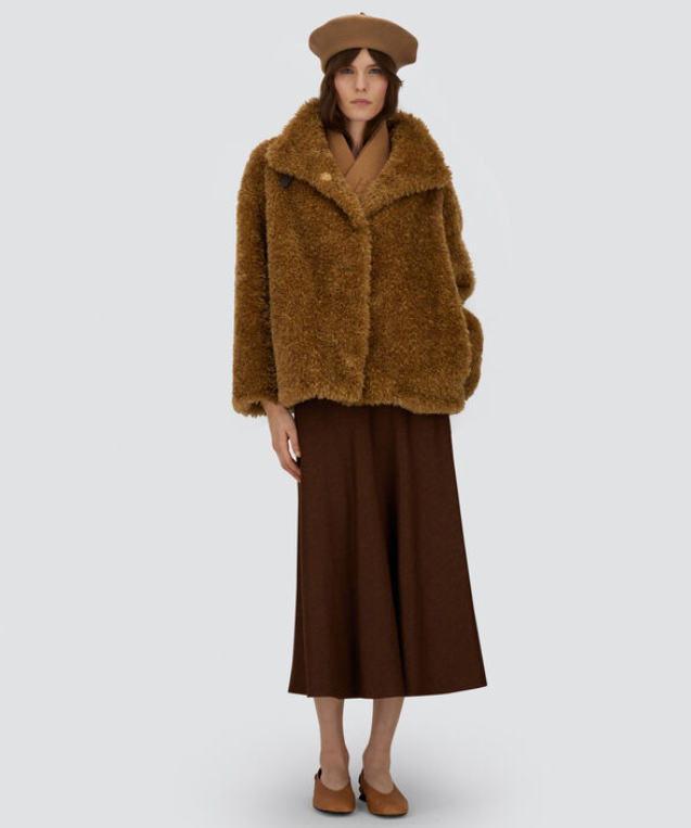 Herno Women's Short Teddy Bear Coat with Buckle