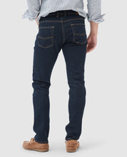 Load image into Gallery viewer, Model wearing Rodd &amp; Gunn - Sutton Straight Italian Denim in RL Dark Blue -back.
