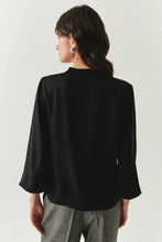 Load image into Gallery viewer, Exquise - Joelle Black Long Sleeve High Neck Blouse

