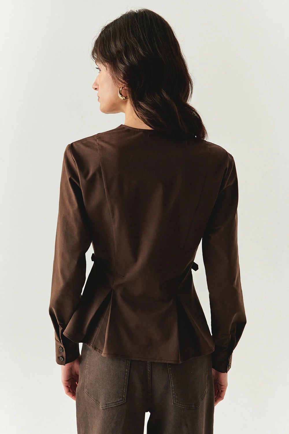 Exquise - Ashlynn Belted-Lapel Blouse