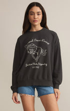 Load image into Gallery viewer, Model wearing ZSupply - Bronco Sunday Sweatshirt in Black Sand.
