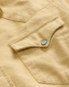 RRL - Chamois Western Shirt in Faded Yellow.