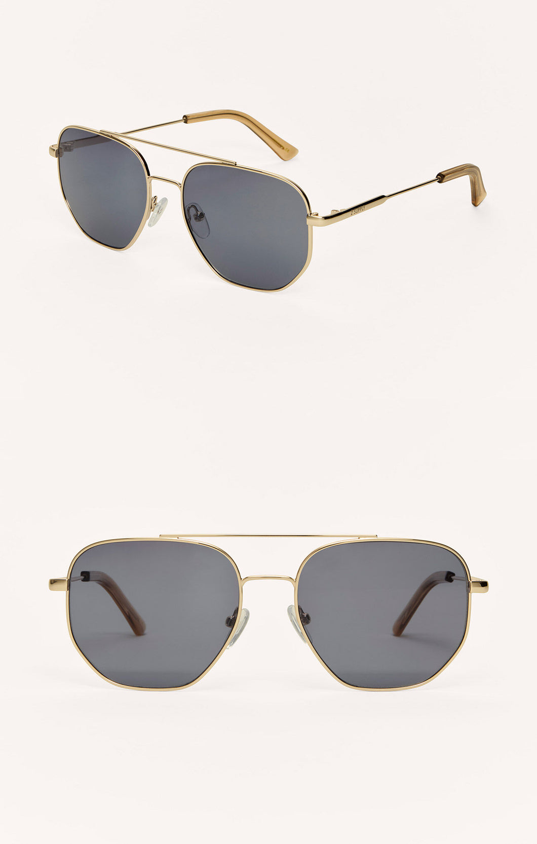 ZSupply Highway Sunglasses in Gold - Grey Polarized.