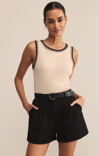 Model wearing ZSupply Social Tank in Crystal.