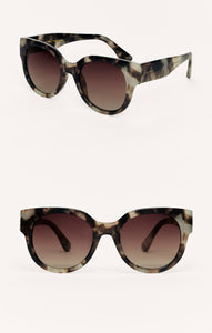 ZSupply Lunch Date Sunglasses in Marbled Tortoise - Bronze Polarized.