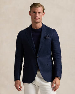 Model wearing POLO Ralph Lauren - Soft Tailored Linen Suit Jacket in Dark Navy