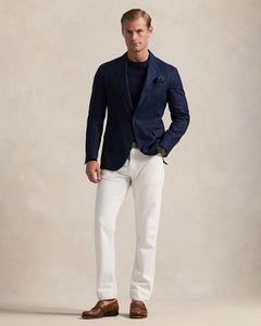 Model wearing POLO Ralph Lauren - Soft Tailored Linen Suit Jacket in Dark Navy