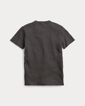 Load image into Gallery viewer, RRL - Waffle Knit S/SHenley Shirt in Faded Black Canvas - back.
