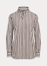 Load image into Gallery viewer, Polo Ralph Lauren - Relaxed Fit Striped Cotton Shirt in Brown/White Stripe.
