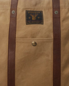 RRL - Leather-Trim Canvas Tote in Khaki/Brown.