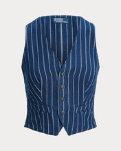 Load image into Gallery viewer, Polo Ralph Lauren - Pinstripe Linen/Cotton Vest in Navy.
