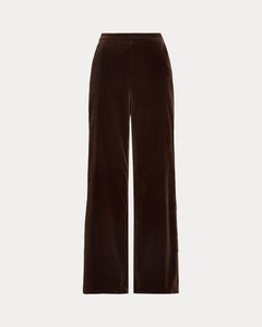 Polo Ralph Lauren - Stretch-Cotton Velvet Wide-Leg Pant in Circuit Brown.