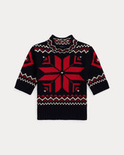 Load image into Gallery viewer, Polo Ralph Lauren - Snowflake-Motif S/S Sweater in Navy/Red Multi.
