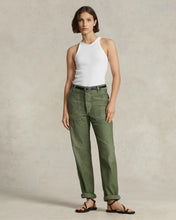 Load image into Gallery viewer, Model wearing Polo Ralph Lauren - The Ricky Pant in Olive.
