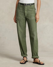 Load image into Gallery viewer, Model wearing Polo Ralph Lauren - The Ricky Pant in Olive.
