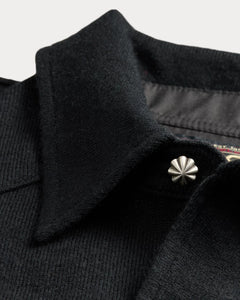 RRL - Wool-Cashmere Western Shirt Sweater in Black.