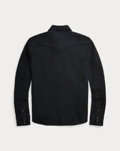 Load image into Gallery viewer, RRL - Wool-Cashmere Western Shirt Sweater in Black - back.
