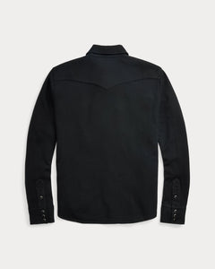 RRL - Wool-Cashmere Western Shirt Sweater in Black - back.