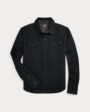 Load image into Gallery viewer, RRL - Wool-Cashmere Western Shirt Sweater in Black.
