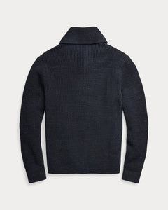 RRL - Cotton Shawl-Collar Cardigan in Dark Navy Heather - back.