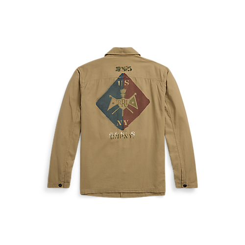 RRL - L/S Cotton Safari Infantry Overshirt in Dark Tan - back.