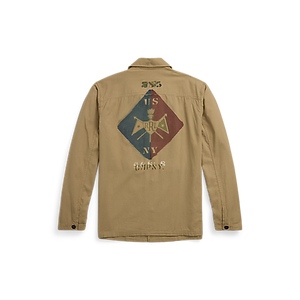 RRL - L/S Cotton Safari Infantry Overshirt in Dark Tan - back.