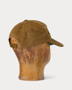 RRL - Logo Patch Corduroy Trucker Hat in Faded Tan - back.