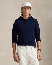 Load image into Gallery viewer, Model wearing RLX - Ralph Lauren Washable Cashmere Hoodie Sweater in Navy.
