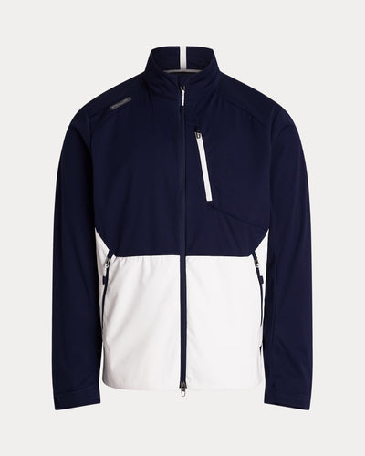 RLX - Ralph Lauren Color-Blocked Packable Jacket in Refined Navy/White.