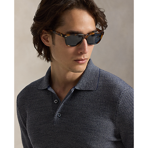RLX- LS Merino Coolmax Striped Polo Sweater