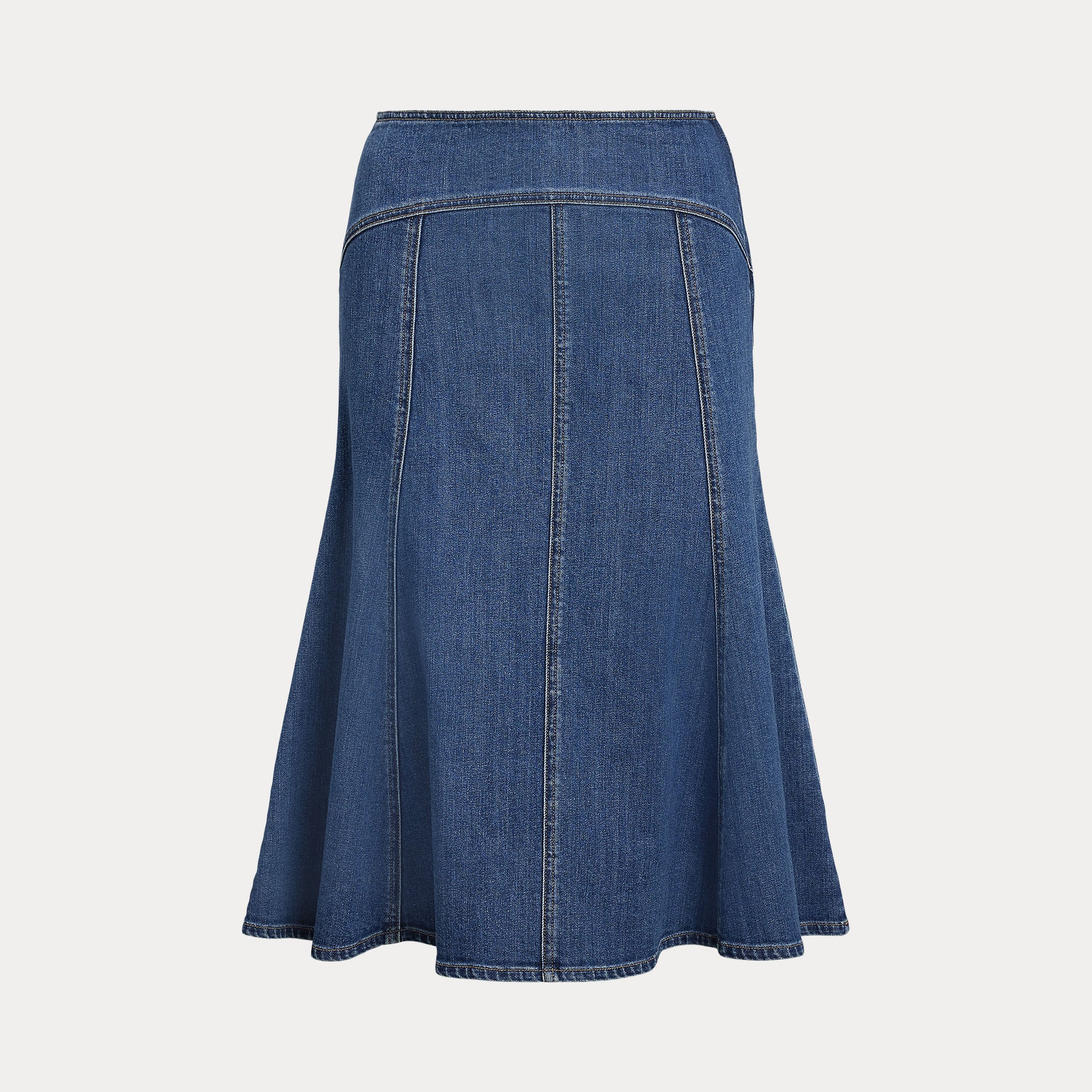 Polo Ralph Lauren - Paneled Denim A-Line Skirt in Bostwich Wash.