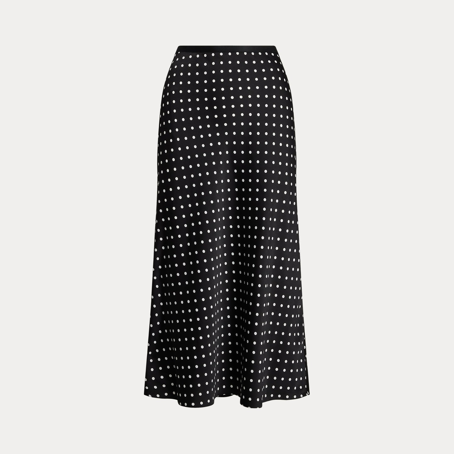 Polo Ralph Lauren - Poly Satin Polka Dot Maxi Pencil Skirt in Polka Dot Black/White.