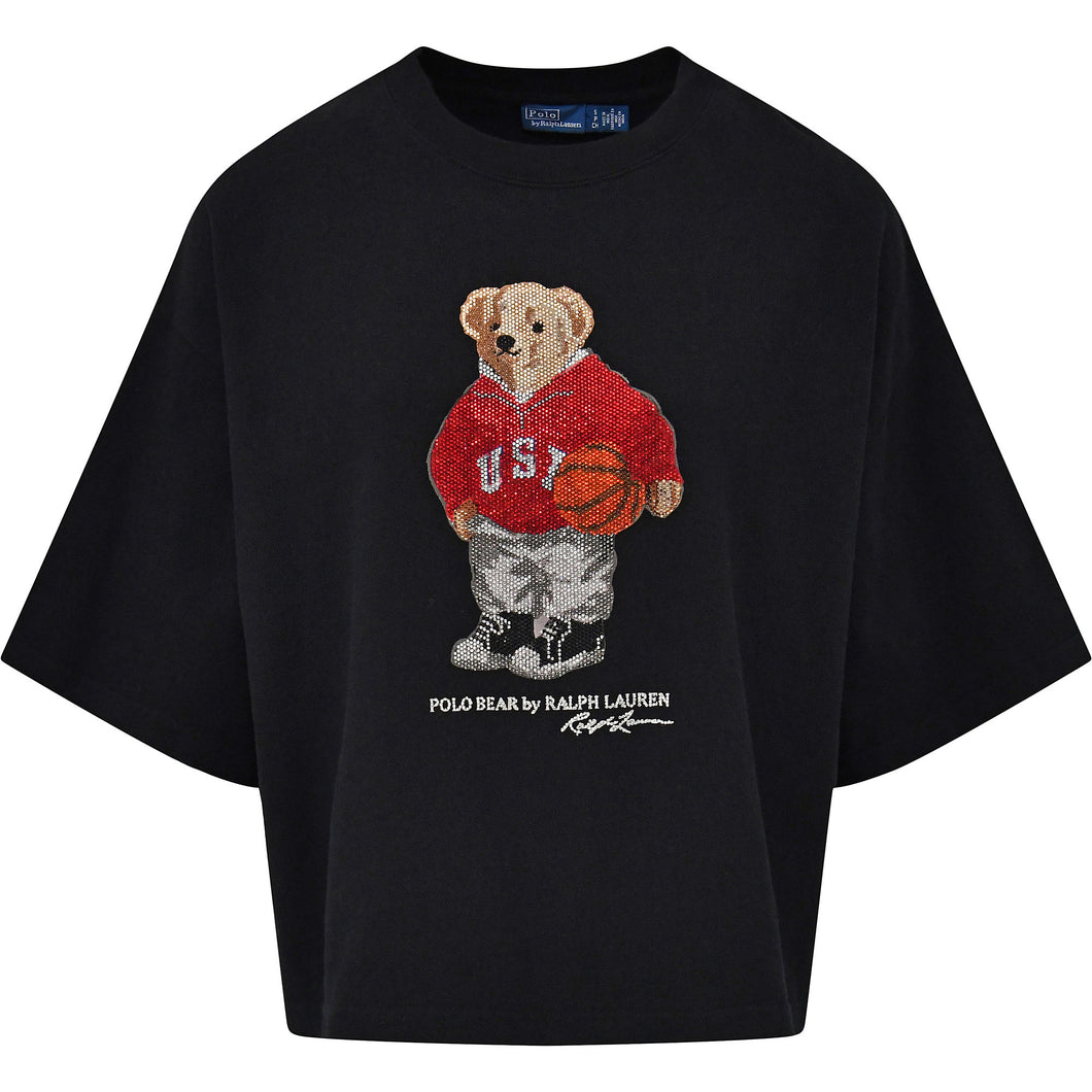 Polo Ralph Lauren - Cotton Jersey-Knit w/Bear SS Crew Neck T-Shirt in Black.