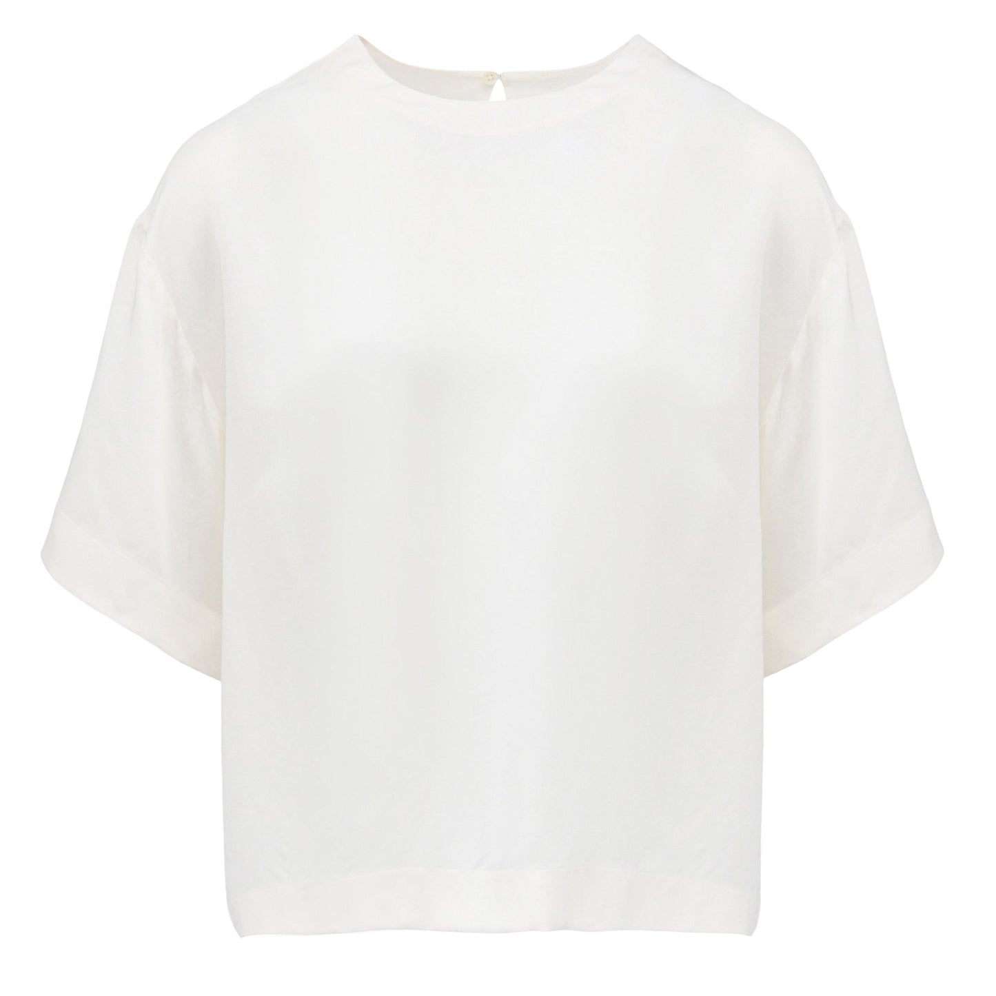 Polo Ralph Lauren - Satin SS Crew Neck Blouse in Trophy Cream.